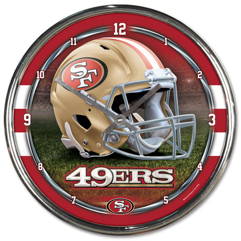 San Francisco 49ers Round Chrome Wall Clock
