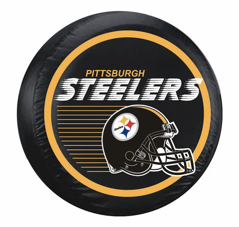 Pittsburgh Steelers Tire Cover Standard Size Black Helmet Design