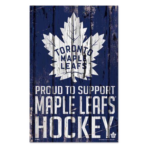 Toronto Maple Leafs Sign 11x17 Wood Proud to Support Design
