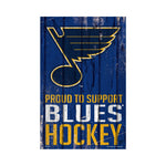 St. Louis Blues Sign 11x17 Wood Proud to Support Design