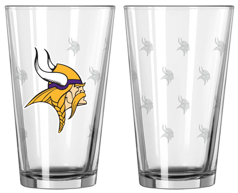 Minnesota Vikings Satin Etch Pint Glass Set