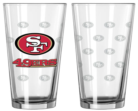 San Francisco 49ers Satin Etch Pint Glass Set