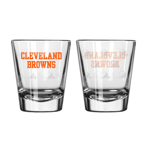 Cleveland Browns Shot Glass - 2 Pack Satin Etch