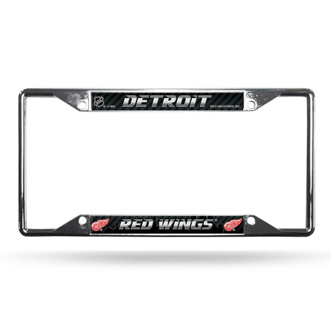 Detroit Red Wings License Plate Frame Chrome EZ View
