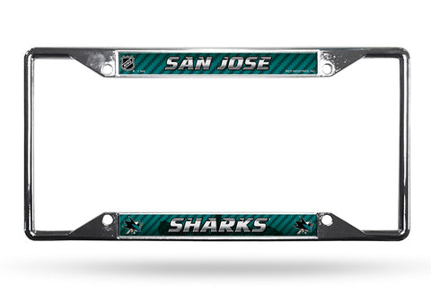 San Jose Sharks License Plate Frame Chrome EZ View