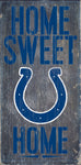 Indianapolis Colts Wood Sign - Home Sweet Home 6"x12"