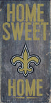 New Orleans Saints Wood Sign - Home Sweet Home 6"x12"
