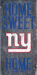 New York Giants Wood Sign - Home Sweet Home 6"x12"