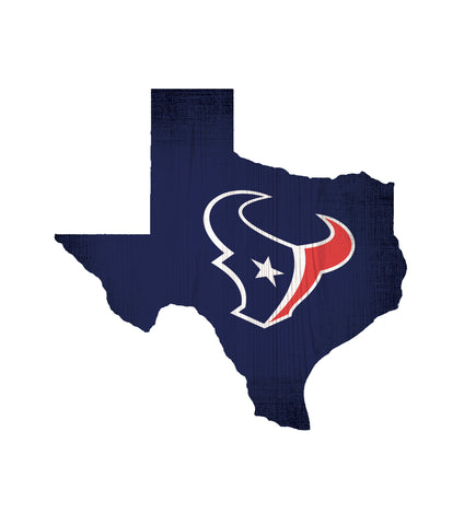 Houston Texans Sign Wood Logo State Design