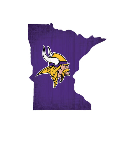 Minnesota Vikings Sign Wood Logo State Design