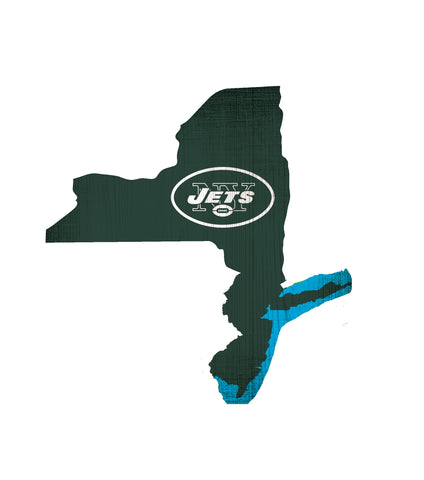 New York Jets Sign Wood Logo State Design