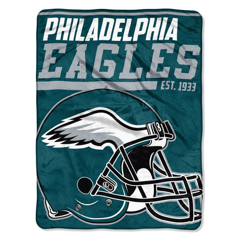 Philadelphia Eagles Blanket 46x60 Raschel 40 Yard Dash Design Rolled