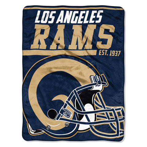 Los Angeles Rams Blanket 46x60 Micro Raschel 40 Yard Dash Design Rolled