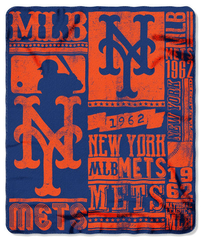 New York Mets Blanket 50x60 Fleece Strength Design