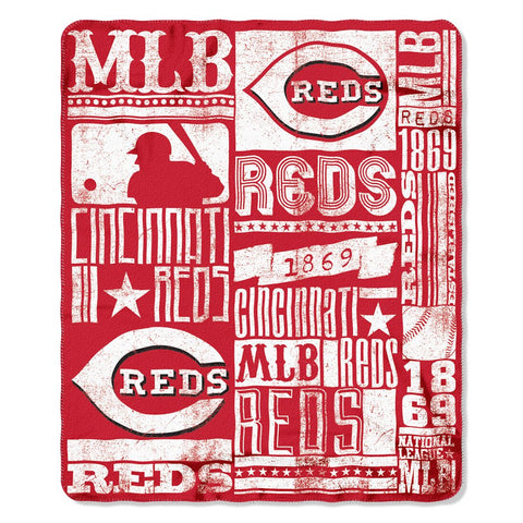 Cincinnati Reds Blanket 50x60 Fleece Strength Design