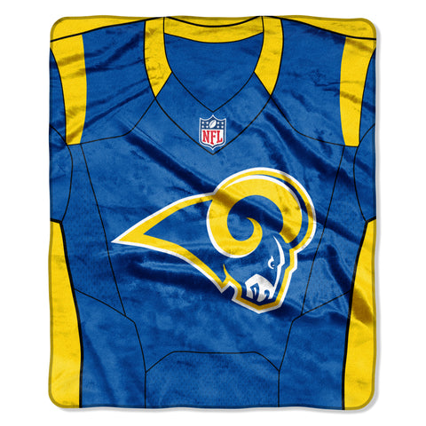 Los Angeles Rams Blanket 50x60 Raschel Jersey Design