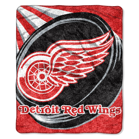 Detroit Red Wings Blanket 50x60 Sherpa Puck Design