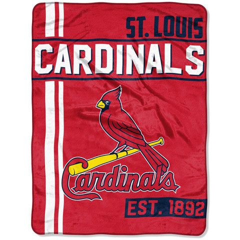 St. Louis Cardinals Blanket 46x60 Raschel Triple Play Design