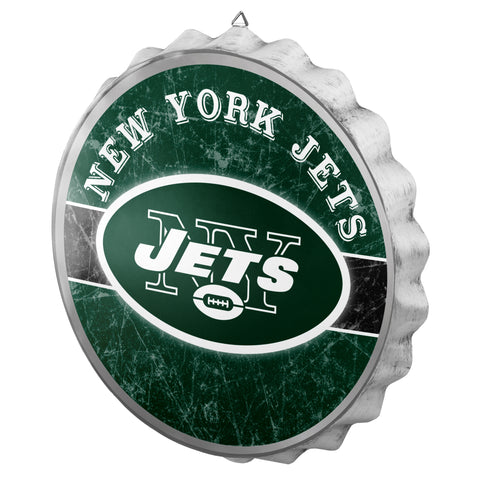New York Jets Sign Bottle Cap Style Distressed