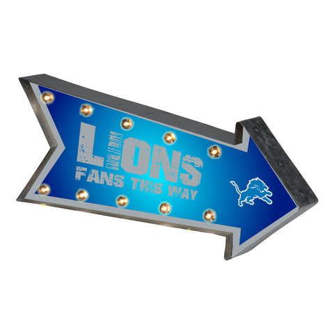 Detroit Lions Sign Marquee Style Light Up Arrow Design