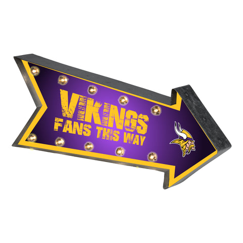 Minnesota Vikings Sign Marquee Style Light Up Arrow Design