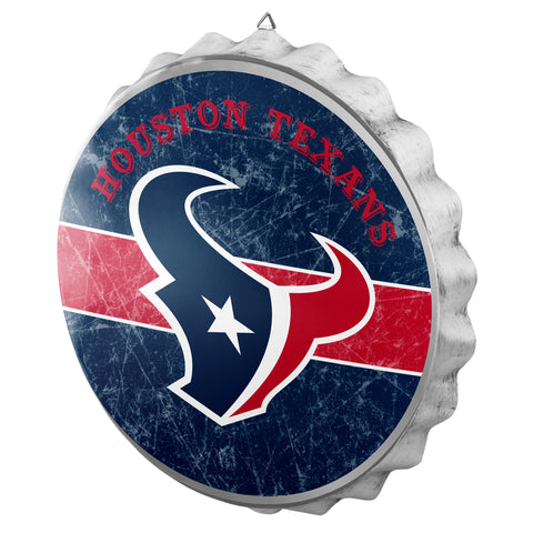 Houston Texans Sign Bottle Cap Style Distressed