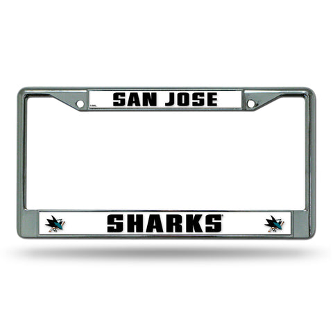 San Jose Sharks License Plate Frame Chrome