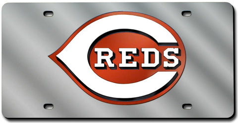 Cincinnati Reds License Plate Laser Cut Silver