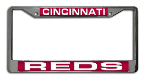 Cincinnati Reds License Plate Frame Laser Cut Chrome
