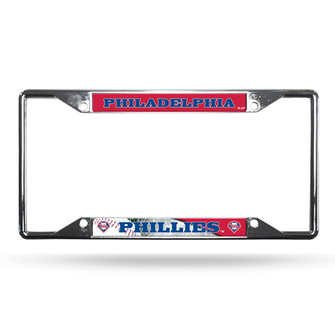 Philadelphia Phillies License Plate Frame Chrome EZ View