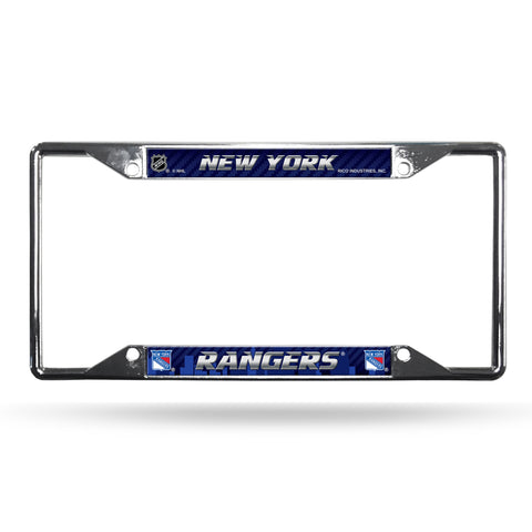 New York Rangers License Plate Frame Chrome EZ View