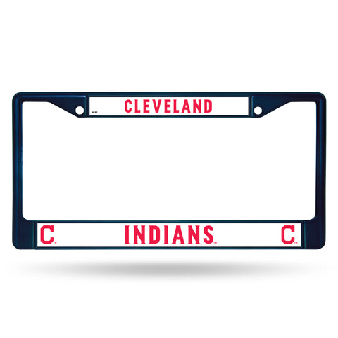 Cleveland Indians License Plate Frame Metal Navy