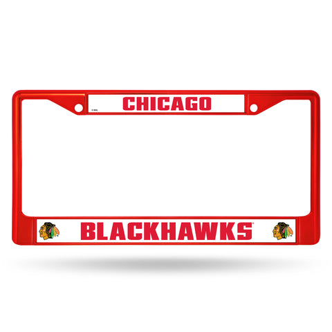 Chicago Blackhawks License Plate Frame Metal Red