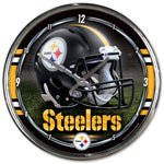 Pittsburgh Steelers Round Chrome Wall Clock