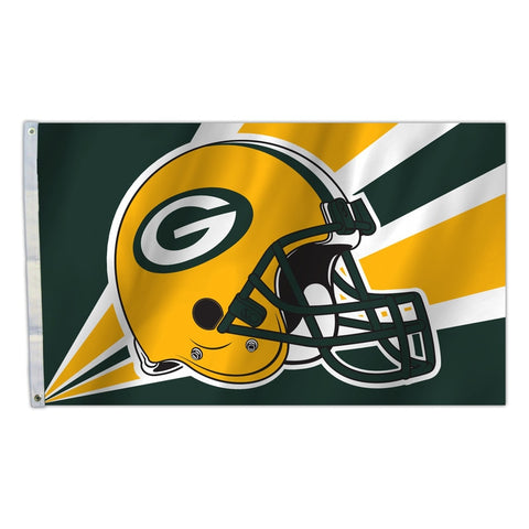 Green Bay Packers Flag 3x5 Helmet Design