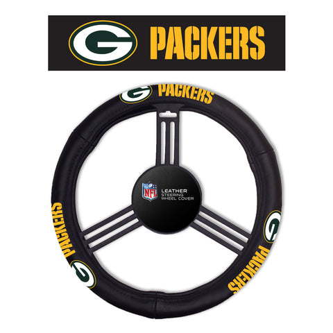 Green Bay Packers Steering Wheel Cover - Leather