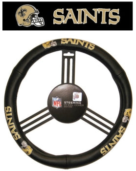 New Orleans Saints Steering Wheel Cover - Leather