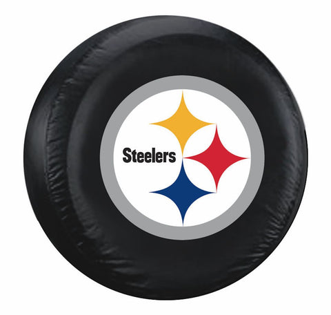 Pittsburgh Steelers Tire Cover Large Size Black Logo Design