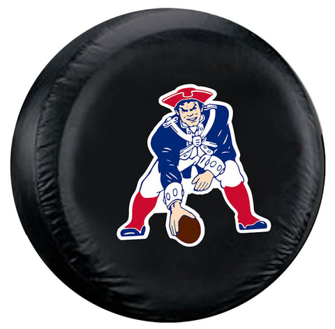 New England Patriots Tire Cover Standard Size Black Throwback Design