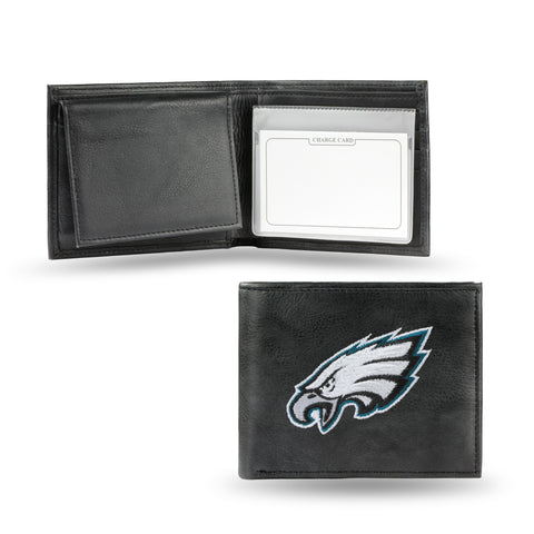 Philadelphia Eagles Wallet Billfold Leather Embroidered Black