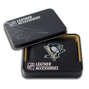 Pittsburgh Penguins Wallet Trifold Leather Embroidered
