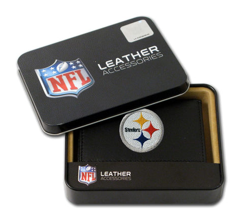 Pittsburgh Steelers Wallet Trifold Leather Embroidered