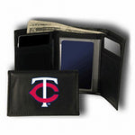Minnesota Twins Wallet Trifold Leather Embroidered