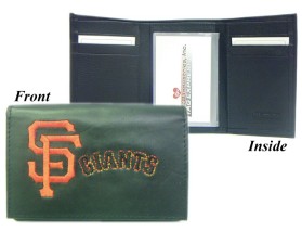 San Francisco Giants Wallet Trifold Leather Embroidered