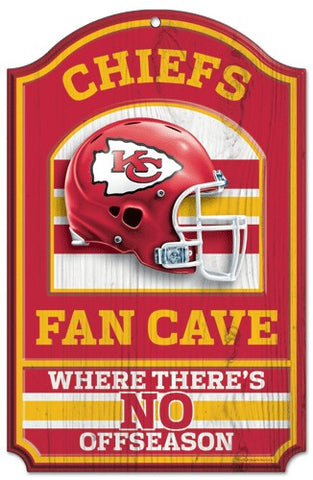 Kansas City Chiefs Wood Sign - 11"x17" Fan Cave Design
