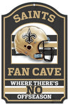 New Orleans Saints Wood Sign - 11"x17" Fan Cave Design