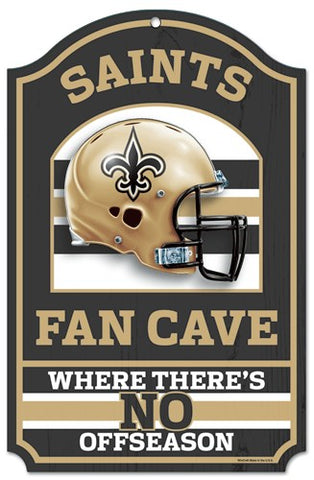 New Orleans Saints Wood Sign - 11"x17" Fan Cave Design