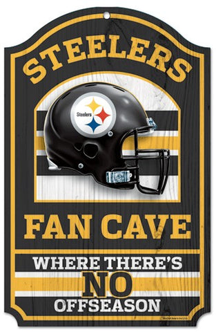 Pittsburgh Steelers Wood Sign - 11"x17" Fan Cave Design