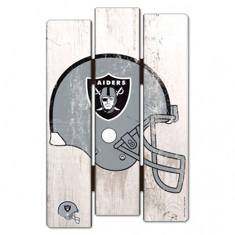 Oakland Raiders Wood Fence Sign