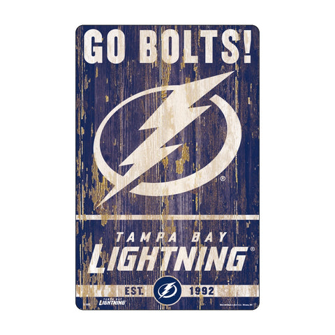 Tampa Bay Lightning Sign 11x17 Wood Slogan Design